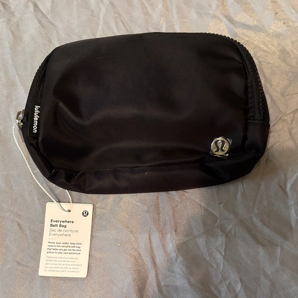 lululemon athletica Black Everywhere Belt Bag with Silver Logo